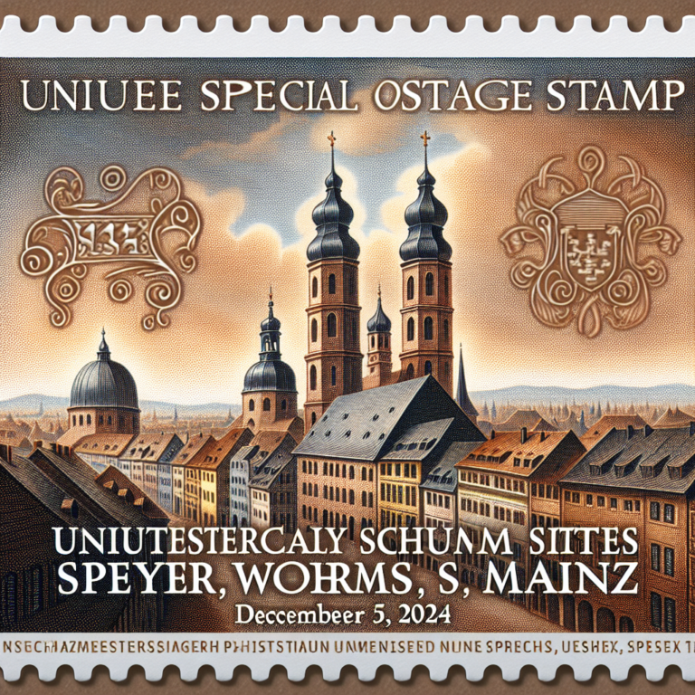 einzigartige sonderbriefmarke ehrt die schum statten speyer worms mainz