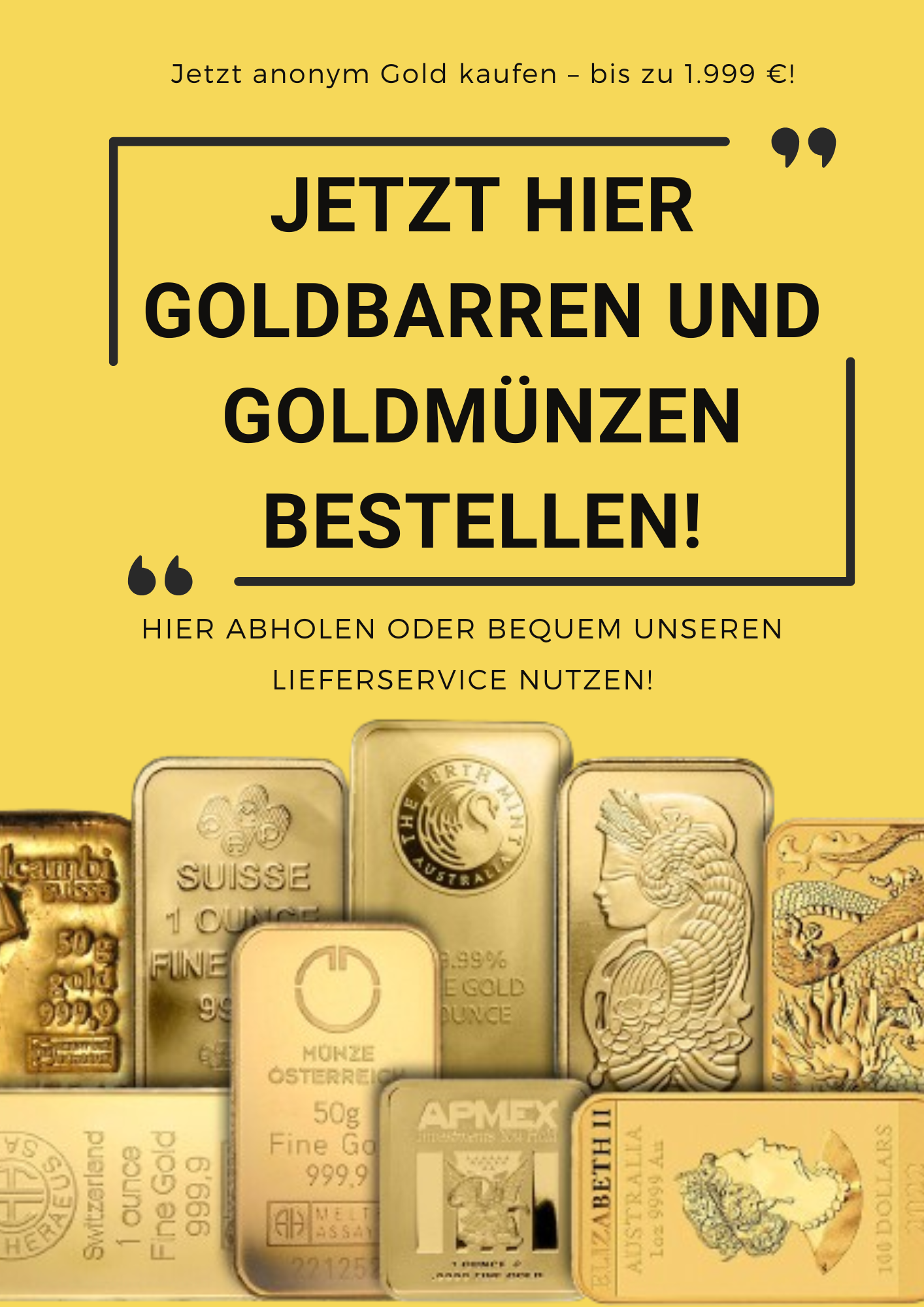 122 Jetzt anonym Gold kaufen – bis zu 1.999 E